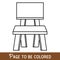 Funny Chair to be colored, the coloring book for preschool kids with easy educational gaming level, medium