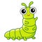 Funny character caterpillar in a cartoon style