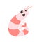 Funny character red shrimp or antarctic krill