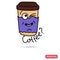 Funny chat cup of coffee smile color flat icon