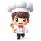 Funny chef cartoon. Good food. AI generated