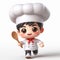 Funny chef cartoon. Good food. AI generated