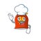 Funny Chef chinese money bag Scroll cartoon character wearing white hat