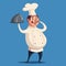 Funny chef, cute character. Vector cartoon illustration