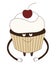 Funny cherry cupcake vector illustration cartoon on whi