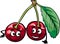 Funny cherry fruits cartoon illustration