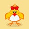 Funny chick girl with a bow. Cartoon Baby chick