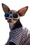 Funny Chihuahua with googles.