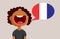 Funny Child Speaking French Vector Cartoon Illustration