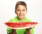 Funny child watermelon.