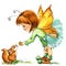 Funny children Fairy background. watercolor drawing