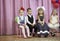 Funny children from kindergarten at the matinee