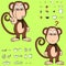 Funny chimp cartoon expressions set