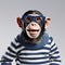 Funny Chimp With Glasses In Blue Sweater - National Geographic Style