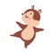 Funny Chipmunk Character with Cute Snout Dancing Vector Illustration