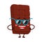 Funny chocolate bar character in funky sunglasses, with arms akimbo