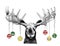 Funny Christmas Moose with ornaments