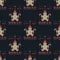 Funny Christmas seamless pattern, graphic print for ugly sweater xmas party, decoration with gingerbread man and candy