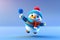 Funny Christmas Snowman Character Generative AI