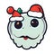 Funny Christmas sticker uncanny snowman face. transparent background version available