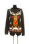 Funny christmas sweater with a deer isolated. christmas sweater