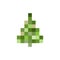 Funny Christmas tree in green colors. Pixel tree. Holiday greeting card for corporate clients, IT community, developers, designers