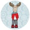 Funny Christmas trendy deer