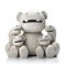 Funny clay monkey family,  Isolated on a white background