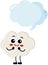 Funny cloud mascot with empty speech bubble