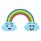 Funny clouds with rainbow illustration vector design
