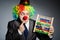 Funny clown businessman