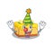 Funny Clown lemon cheesecake cartoon character mascot design