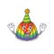 Funny Clown rainbow jelly cartoon character mascot design