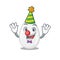 Funny Clown white egg cartoon character mascot design