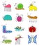 Funny Colored Insects Bugs Set
