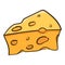 Funny colored triangle cheese slice icon.