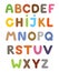 Funny colorful cartoon alphabet. Alphabetical letters ABC for children.