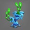 Funny colorful fantasy alien plants.