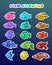 Funny colorful fish stickers