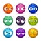 Funny colorful glossy balls with eyes.