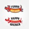 Funny colorful hotdog logo template