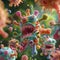 Funny Colorful Microscopic Virus or Bacteria Representation