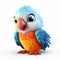 Funny Colorful Parrot Bird Character - 3d Animation Style