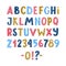 Funny colorful Scandinavian latin alphabet poster