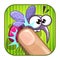 Funny comic app icon with squashed mosquito.