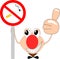 funny comic figure indicates a non-smoking area