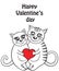 Funny composition with two cats in love