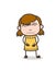 Funny Confounded Face - Cute Cartoon Girl Illustration