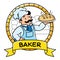 Funny cook or baker. Emblem. Profession ABC series