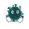 Funny coronavirus COVID 19 mascot character showing confident gesture